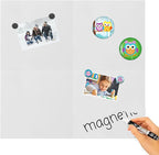 White Board for Wall,Magnetic Receptive Sheet Metal with Adhesive Backing,Square 8" Peel and Stick Solid WhiteBoard-4 Pack