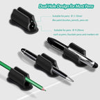 Adhesive Pen Holder for Wall Pencil Holder for Desk Organizer, 6Pack Silicone Pen Holders for Clipboard, Marker Holder Sticky Pen Holder for Desk, Office Teacher Supplies Stylus Holder (6 black)