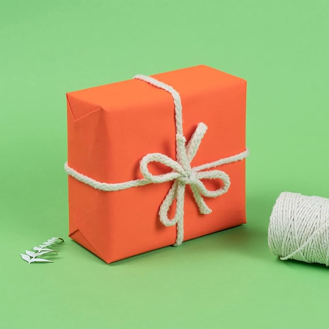 RUSPEPA Orange Kraft Paper Roll - 36 inches x 100 feet - Recyclable Paper Perfect for Wrapping, Craft, Packing, Floor Covering, Dunnage, Parcel, Table Runner