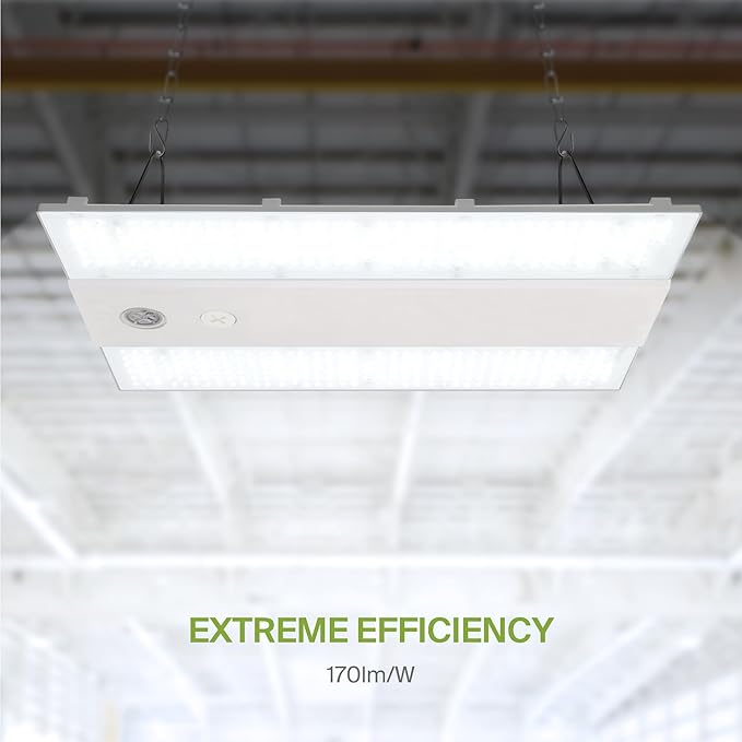 ASD LED Linear High Bay Light Fixture, Commercial Shop Lighting | 3CCT, Dimmable, Power Adjustable, DLC Premium, UL Listed | 220W 36000LM 3500-5000K 100-277V | Warehouse, Garage, Workshop Lamp | White
