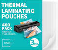 Binditek 400 Pack 3 Mil Thermal Laminating Pouches, 9x11.5 Inches Laminating Sheets, for Letter Size, Ultra Clear, Glossy, Hold 8.5x11 Inches, Heat Seal, School Office Supplies
