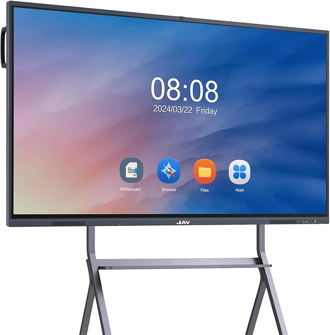 JAV Smart Board, 86'' 4K UHD Interactive Whiteboard, All in One Smartboard for Office, Digital Smart Whiteboard Built in Dual System and 13MP Camera for Classroom (Board Only)