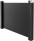 Black Panel & Post Aluminum Privacy Fence Kit – (2) 4"x4"x9' Matte Black Dig & Set Posts with Caps, (1) 72" W x 46" H Fence Panel, (100) Screws