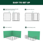 FXW Garden Fence Outdoor for The Yard – 32in(H) x 72.9ft(L) Heavy Duty Metal Animal Barrier for Dog and Rabbit, Decorative Dog Fence, 32 Panels, Silver
