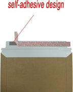 Rigid Mailers 30 Pack 9.25 x 11.75 inches Brown Self Seal Stay Flat Bulk Cardboard Kraft No Bend Mailers Peel and Seal for Document Photos Pictures Papers Files CD