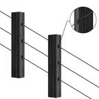 50 Pack 30 Degree Angle Protective Sleeves, Black Cable Railing Corner Protector Sleeve Beveled for 1/8" Wire Rope, T316 Marine Grade Cable Railing Kit with Two Drill Bit for Wood Posts HF039B