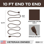 Iron Forge Cable Outdoor Brown Extension Cord 10 ft - 16 Gauge 13 Amp Heavy Duty Brown Outdoor Extension Cords 3 Prong - 16/3 SJTW - Great for Outdoor