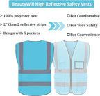 BeautyWill Custom Logo Safety Vest Class2 High Visibility Reflective Vest Breathable Construction Vest