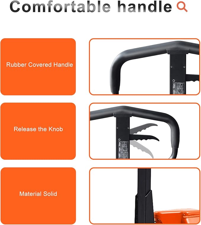 Tory Carrier Hand Pallet Jack 6600 lbs Capacity,Pallet Truck 48" Length x 27" Width Fork, Orange