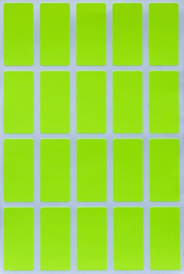 Royal Green Neon Yellow Rectangular Stickers (40mm x 19mm) 1.57 inch x 0.75-1000 Pack