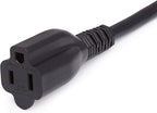 Amazon Basics Extension Cord, 13 Amps, 125V, 10 Foot, Black - Pack of 2