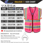 Safety Vest for Men Women,Mesh High Visibility Construction Work Vest with Reflective Strips,Meets ANSI/ISEA Standards(EK175-Mesh-Hot Pink-M)