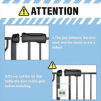 ALLAIBB Extra Wide Pressure Mount Baby Gate Auto Close Black Metal Child Dog Pet Safety Gates with Walk Through for Stairs,Doorways,Kitchen and Living Room (62.20-71.26"/158-181cm)