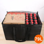 Bodaon 10-Pack Insulated Food Delivery Bag for Hot and Cold Meal, XXX-Large Cooler/Thermal Bags, Grocery Tote Insulation Bag for Catering, Pizza Warmer, Black