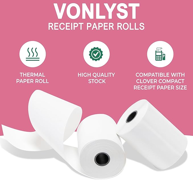 Compatible Clover Compact Countertop POS Thermal Receipt Paper 2 1/4 x 55 (20 rolls)