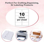 BESTEASY 10-UP Address Labels,/Address Mailing Labels 4000 Sheets Shipping Sticker Labels Compatible Laser/Ink Jet Shipping Labels(40000 Labels)