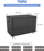 Outdoor Prep Table Cover 36 Inch,Waterproof Patio Stainless Steel Metal BBQ Table Cover All Season Protection for Outdoor Table - 36 x 24 x 35 Inch