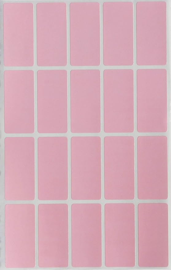 Royal Green Color Code Labels Rectangular 1.57 inch x 0.75 inch Pastel Pink Stickers Rectangular Labels (40mm x 19mm) - 2000 Pack