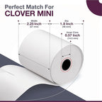 Receipt Paper for Clover Mini and Clover Mobile Thermal Printer - Receipt Paper Rolls Compatible with Clover Mini POS models C200, C300, C301, C302, C305 (30 Rolls)