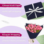 PerkHomy 24" x 2,400" (200') Navy Blue Kraft Paper Roll for Craft Bulletin Board Paper Art Table Covering Crafting Gift Wrapping Bouquet Packing Parcel 80GSM 55LB (Navy Blue, 24" x 200')