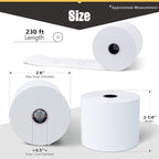 Azure Zone, Thermal Paper Rolls 2-1/4 X 230ft, 50 Rolls, Fits Most POS Machines and Cash Registers, Great for Businesses and Sales