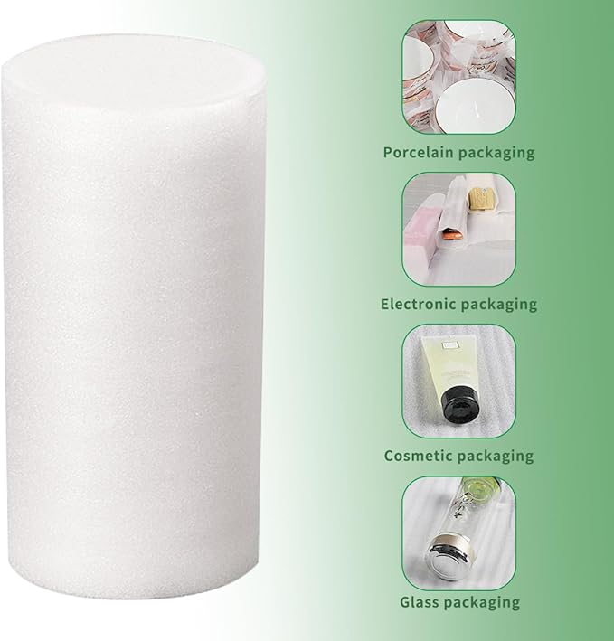 Moving Supplies, Foam Wrap Roll 16" Wide x 160' Length, For Protecting Fragile Articles,Furniture,Transportation Packing,Stuffing of Carton,with 60 Fragile Stickers (16"160')