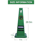 OrangeStar Reserved Parking Cones 4-Pack, 26.5" Large 4-Sided Message Safety Traffic Cones with Heavy Rubber Base for Indoor Outdoor Use, Parking Lot Control, Driveway Barriers