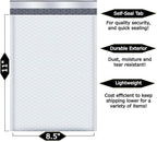 10-Pack 8.5x11" Bubble Mailers White Poly Padded #2 Envelopes Self Seal Shipping Bags Lightweight Tear Resistant Bubble Mailing Envelopes for Small Business Packaging, DVD, Clothing, Books, Gifts