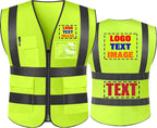 High Visibility Safety Reflective Vest with Pockets and Zipper Construction Hi Vis Work Vest(Neon Yellow S)