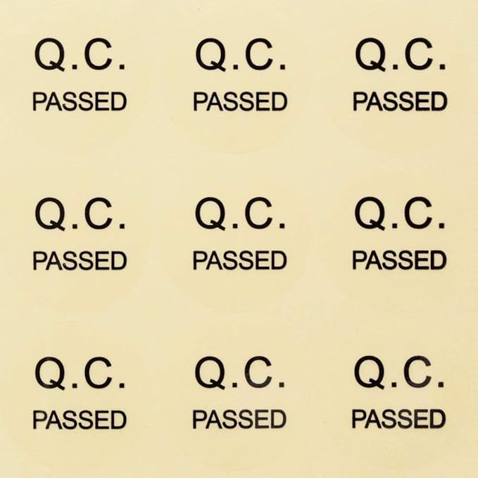 QC Passed Label Sticker Clear PVC Material Diameter 3CM Large Size QC Adhesive Sticker (500)