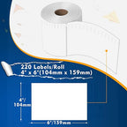 L LIKED 2200 4x6 Thermal Shipping Labels Direct Thermal Printer Labels Compatible with DYMO 4XL Zebra Rollo - White Perforated Strong Adhesive (220/Roll, 10 Rolls)