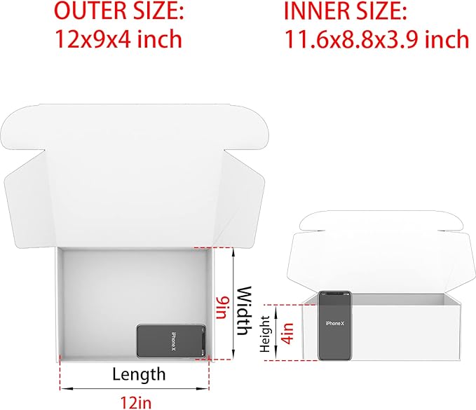 Brown Shipping Boxes for Small Business Pack of 20-12x9x4 inches Cardboard Corrugated Mailer Boxes for Shipping Packaging Craft Gifts Giving Products