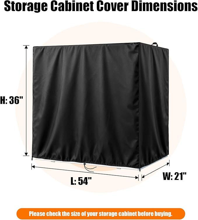 Kasla Storage Cabinet Cover, Outdoor Chest Storage Waterproof Cover, Weatherproof Cabinets Covers for Kitchen Patio Garden Backyard - 54"Lx21"Wx36"H