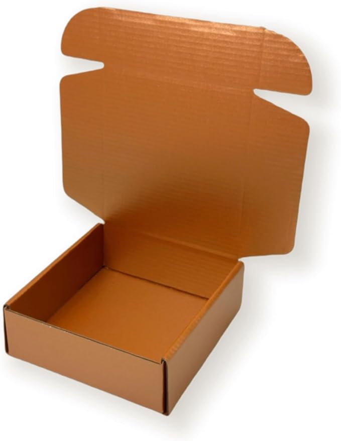 15 Pcs 6 x 6 x 2 inches Corrugated Cardboard Gift Boxes Recyclable Shipping Boxes for Mailing & Holidays, Wedding, Birthday, Gifts Packaging (Copper, 6 x 6 x 2")