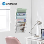 Clear Acrylic Single Pocket, Plastic Hanging Wall Mount File Holder for Office Home (Clear, 2 Pack)
