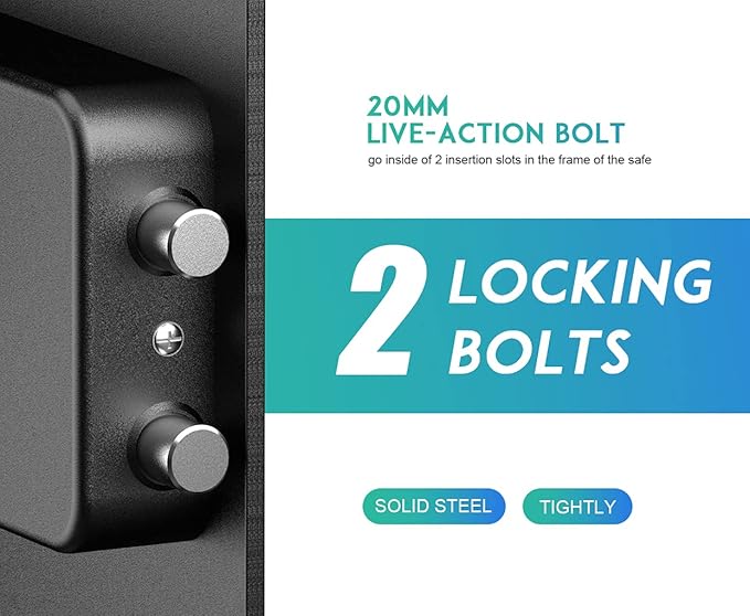 RPNB Deluxe Safe and Lock Box,Digital Keypad Safe Box,Steel Alloy Small Safes, Keypad Lock,Perfect for Home Office Hotel Business Jewelry Cash Use Storage,1.52 Cubic Feet