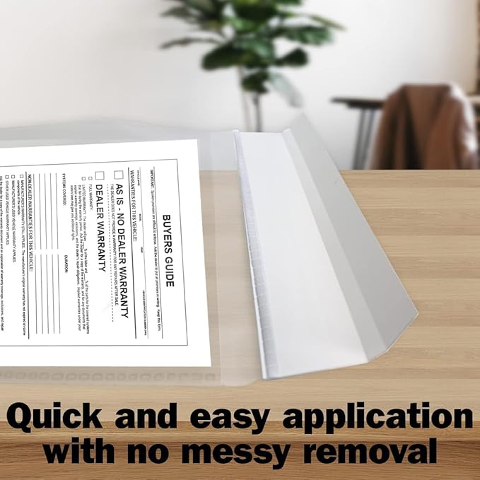 Generic Clip-On Window Form Holders - 9" x 13" Clear Pouch Form Holders for Car Dealership - Convenient Document Display Solution - Pack of 150