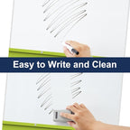 TSJ OFFICE Mobile Whiteboard Magnetic - 40 x 26 Inches Dry Erase Board on Wheel with Stand Flipchart Easel Height Adjustable,Green