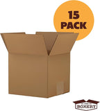 The Boxery Cube 20 x 20 x 20-inch Corrugated Cardboard Boxes, Large | Pack of 15 for Shipping, Moving, and Storage, Curbside Recyclable, Strong Wholesale Bulk Boxes