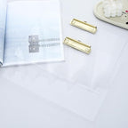 JIARI 4 Pack Clear Acrylic Office Clipboard A4 Letter Size 9.06" x 12.6" (Gold Horizontal 4 Pack)