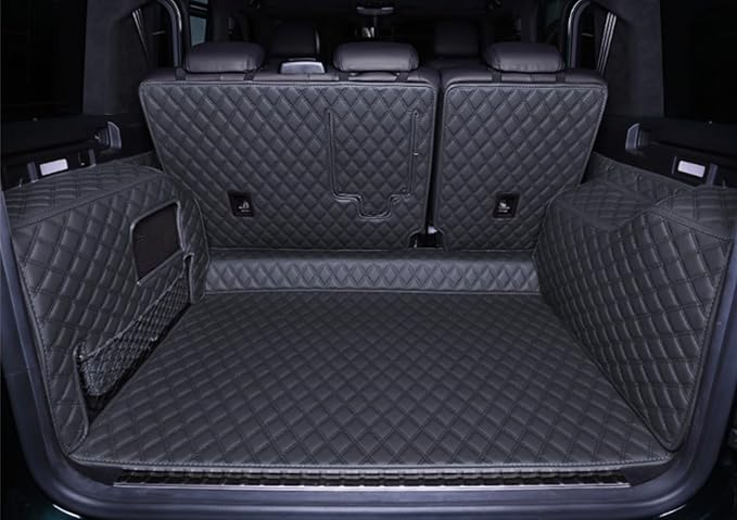 Trunk Liner Compatible with Mercedes G Class W464 G350 G500 G55 G63 2019-2024(Non fit 2025) Custom Fit Trunk Liner Rear Cargo Mat Large Coverage Boot Liner Black w/Black Stitching