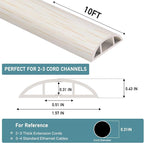 Floor Cord Cover Self Adhesive Cord Hider Floor Extension Cord Covers for Floor Power Cord Protector Cable Management Prevent Cable Trips Cable Cavity 0.51" W x 0.31" H (Beige Wood, 10Ft)