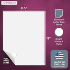 NextDayLabels - Full Page Labels 8.5 x 11 - White Shipping Labels - 8.5 x 11 Label Paper for Printer - Large Blank Matte Sticker Printer Paper - Laser/Inkjet Printer Labels (1 Per Sheet, 50 Labels)