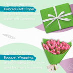PerkHomy 36" x 1,440" (120') Medium Green Kraft Paper Roll for Craft Bulletin Board Paper Art Table Covering Crafting Gift Wrapping Bouquet Packing Parcel 80GSM 55LB (Medium Green, 36" x 120')