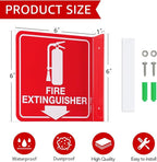 GicnKeuz Fire Extinguisher Sign, 6" x 6" Fire Extinguisher Projecting Sign with Down Arrow, Two-Sided Acrylic L-Signs, Including Screws, Easy to Install, Home Office/Business Use (8 Pack)