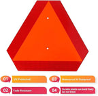 3 Pack Slow Moving Vehicle Sign,14"x16" Slow Moving Vehicle Triangle,Plastic Safety Sign Reflective for Golf Cart Tractor UTV,Up to 7 Years Outdoor Weatherproof