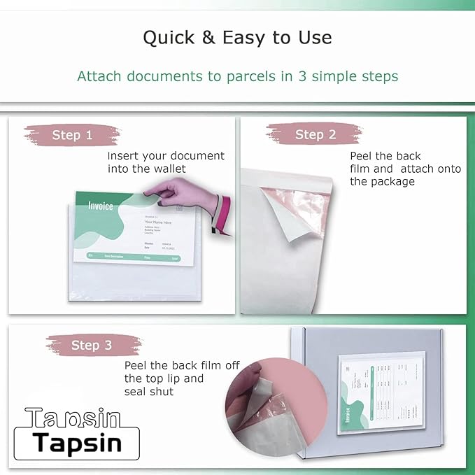 Clear Packing List Envelopes, 6''x9'' Top Loading Shipping Label Envelopes Pouches, Adhesive Shipping Label Sleeves/Mailing Pouches for Shipping (500pcs)