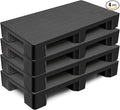 4 Pcs Plastic Pallet for Basement Storage Easy Stack Lightweight Floor Pallet Display Flooring Room Supermarket Christmas, Support up to 2000 Lbs (40'' L X 20'' W X 5.5'' H,Black)