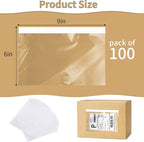 CLASSY Premium Clear 6'' x 9'' Packing List Envelopes, Self-Adhesive Shipping Label Sleeves,100Pack