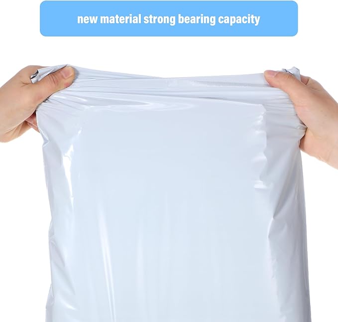 Outus 120 Pcs Poly Mailer Envelope 4 Sizes Shipping Bags Self Adhesive Clasp Envelope Self Adhesive Tear Proof Mailing Covers(6 x 10 In, 8 x 12 In, 10 x 14 In, 11x 16 in,White)